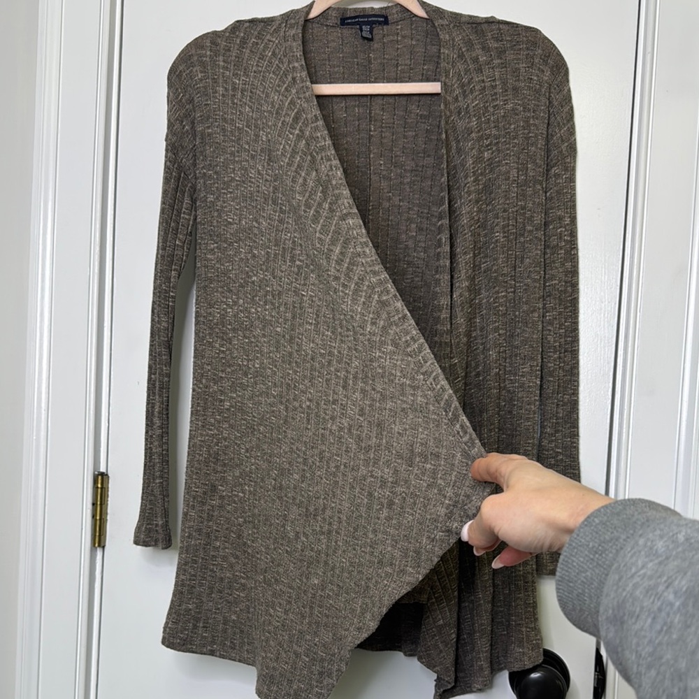 American Eagle Outfitters Brown Textured Knit Cardigan - Picture 3 of 6